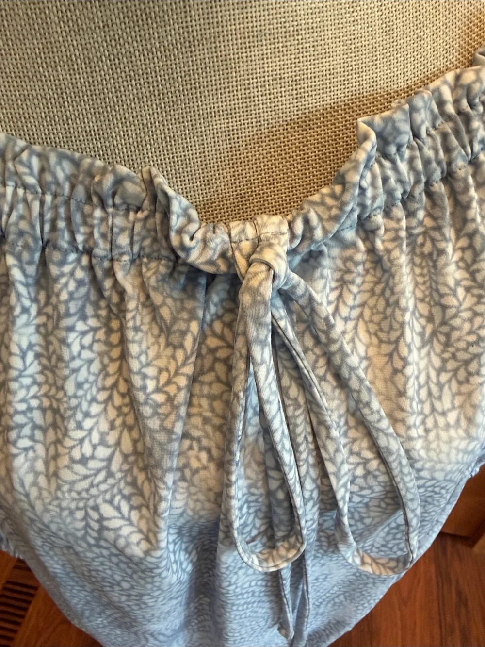 NWT Michael Kors Light Blue Floral Off-Shoulder Tie-Front Top sz Lg